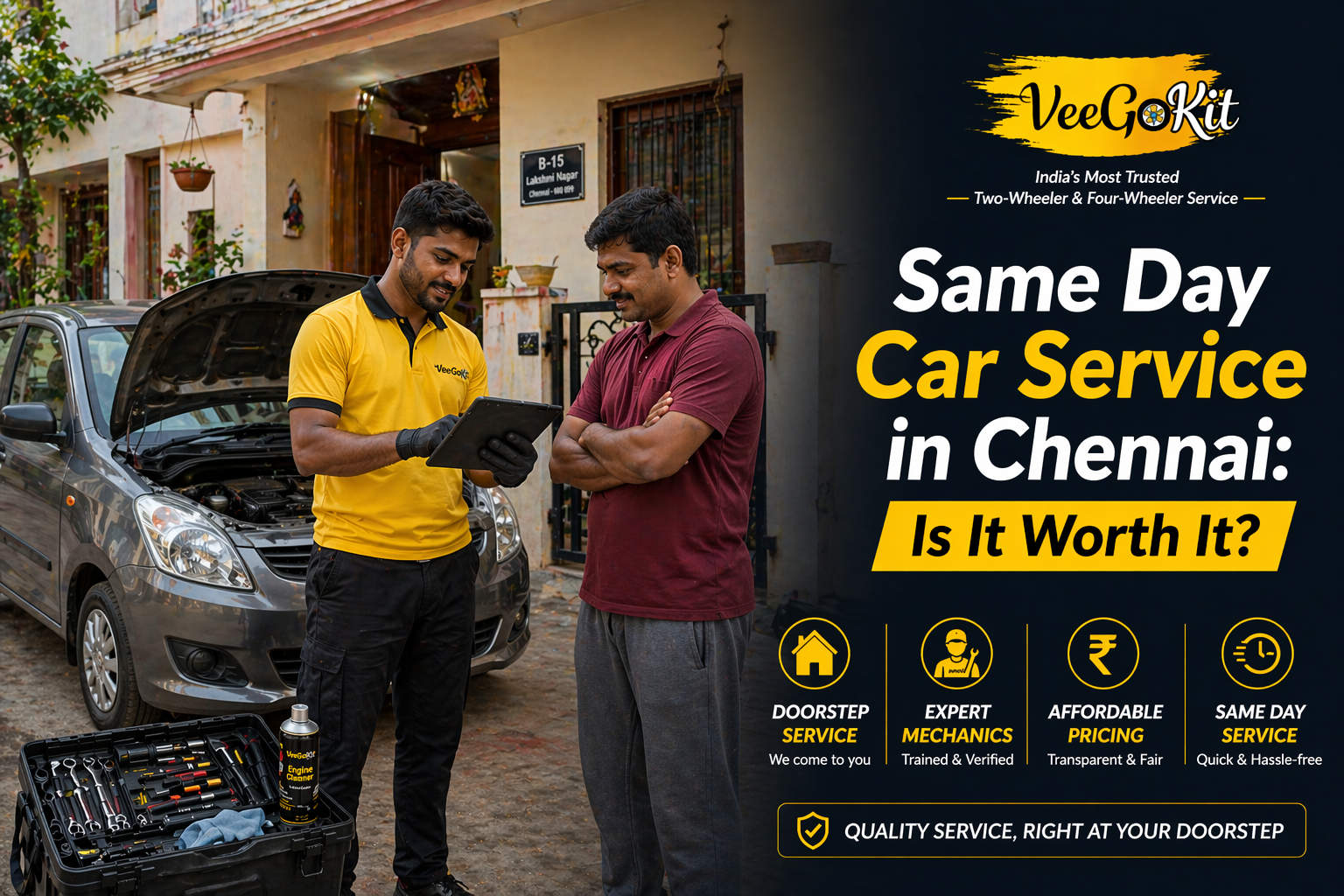 Same day car service Chennai mechanic providing quick repair at home